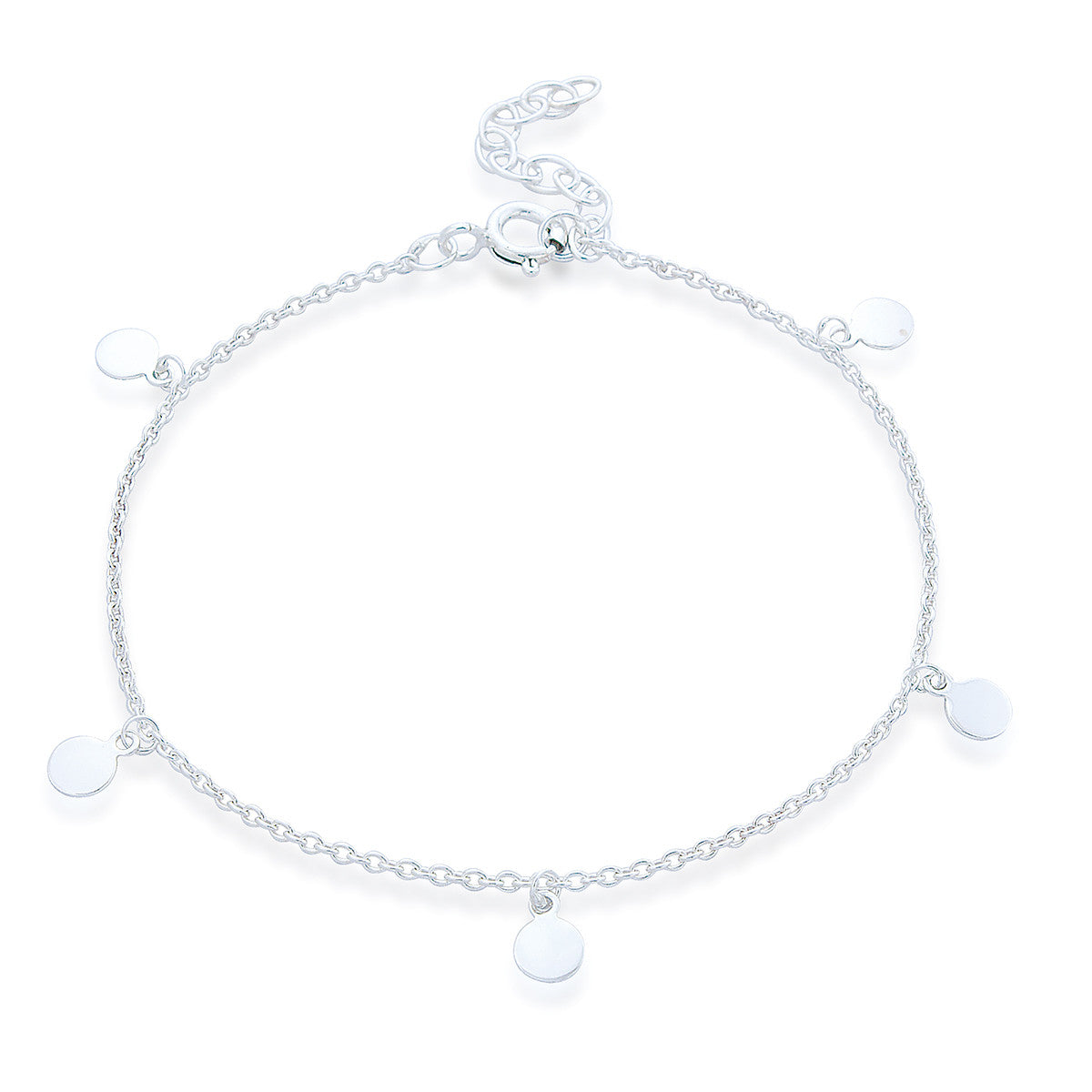 Sterling Silver Five Discs Bracelet
