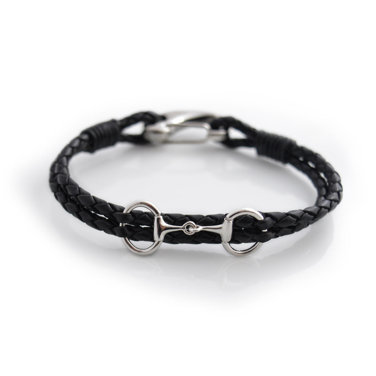 Sterling Silver Exclusive Dinky Snaffle Bit Leather Bracelet