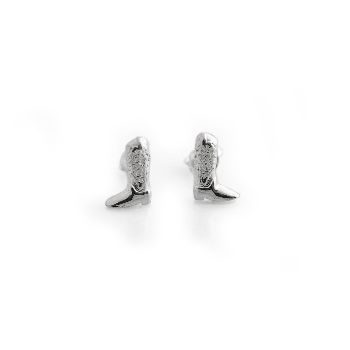 Exclusive Sterling Silver Cowboy Boot Stud Earrings