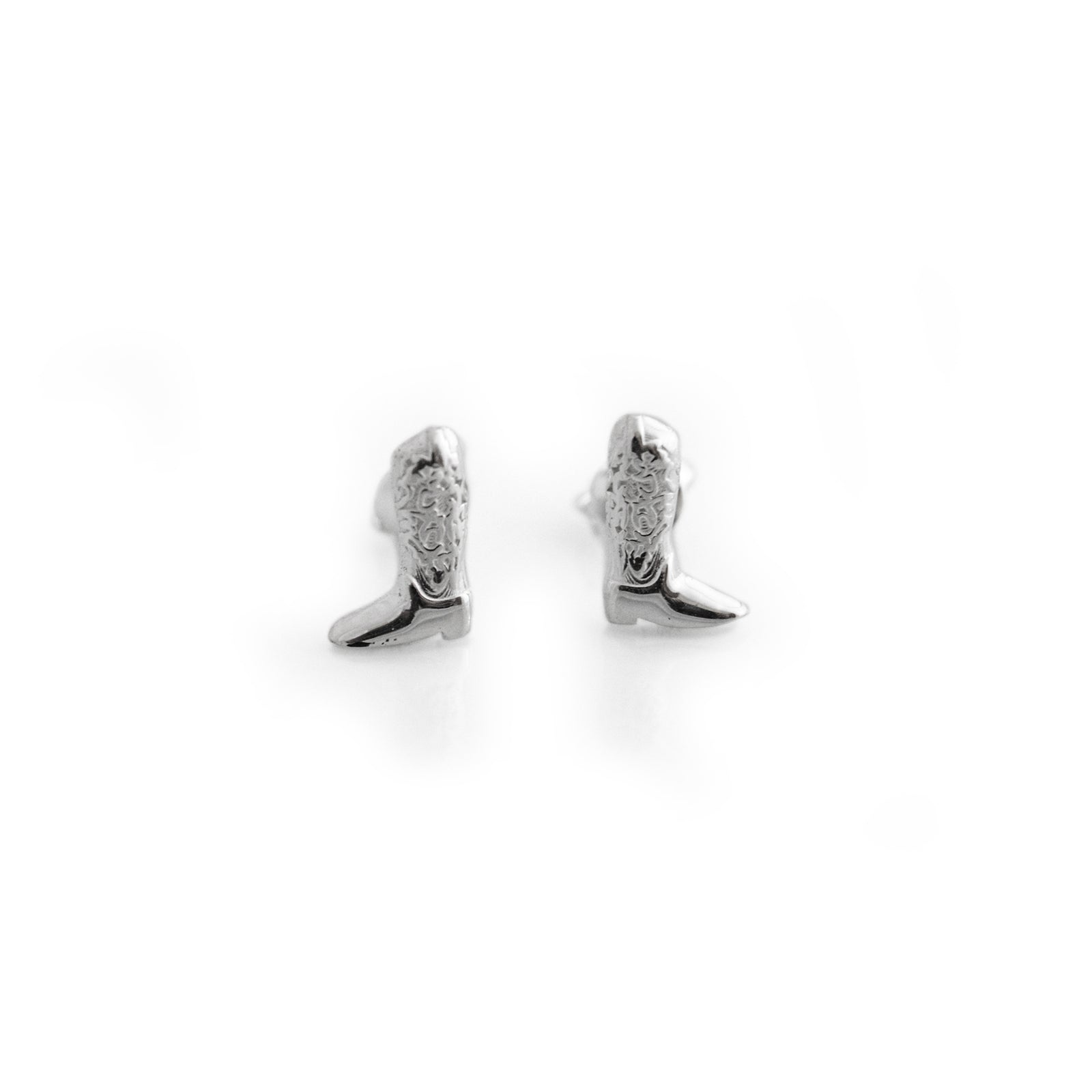 Exclusive Sterling Silver Cowboy Boot Stud Earrings