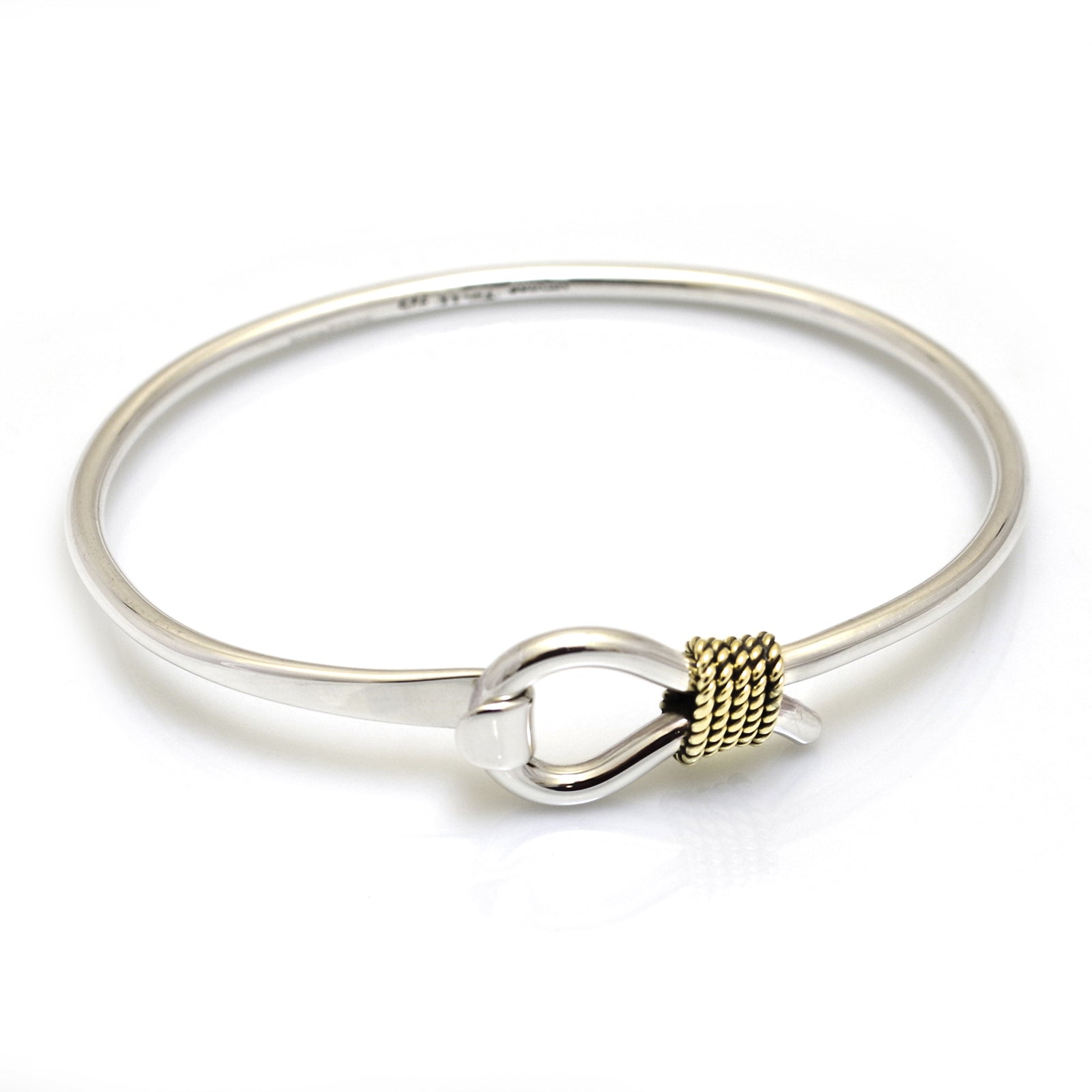Sterling Silver & Two Tone Lasso Clip Bangle