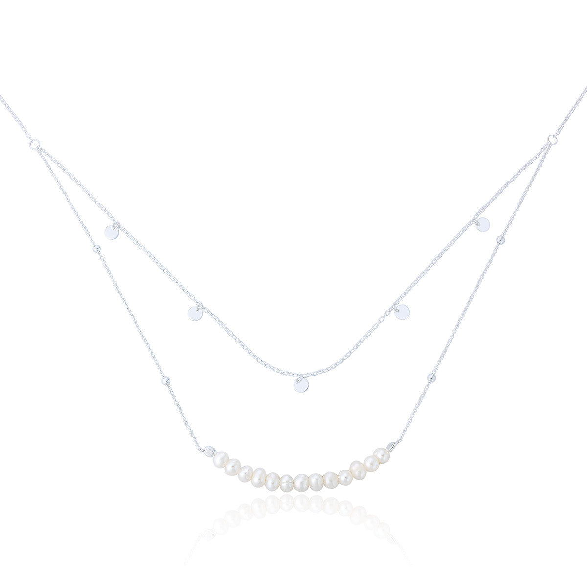 Sterling Silver & Freshwater Pearl Layered Necklace