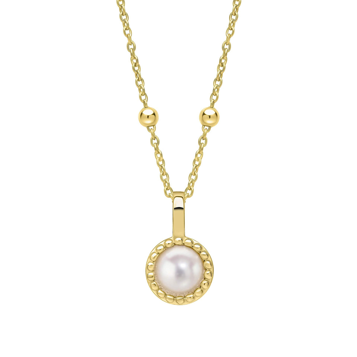 Milgrain Semi-Precious Cabochon June Birthstone Pendant