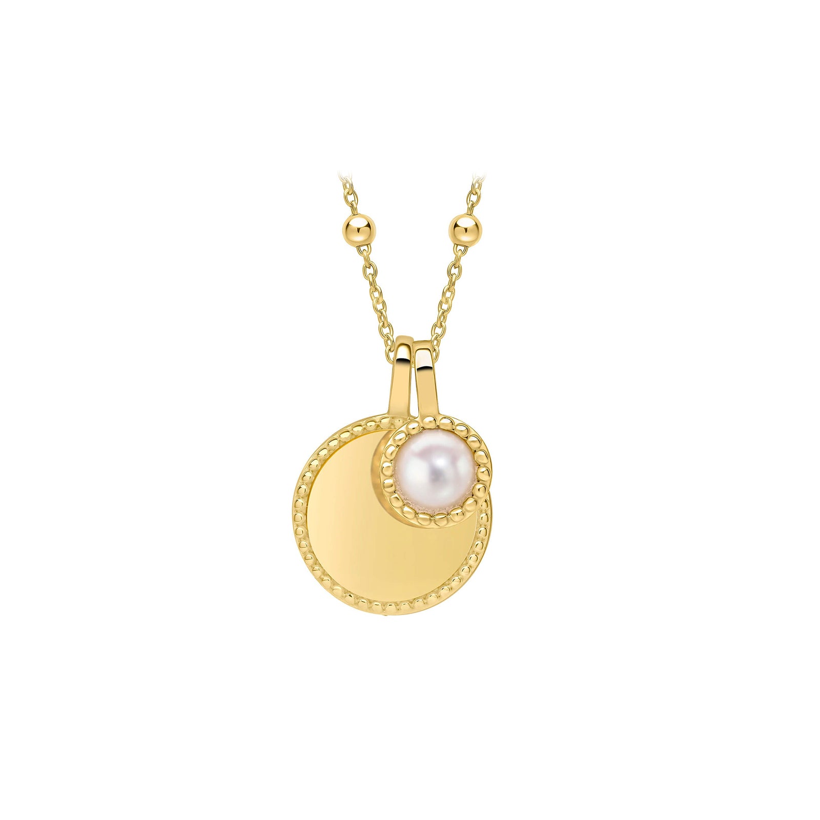 Milgrain Semi-Precious Cabochon June Birthstone Necklace