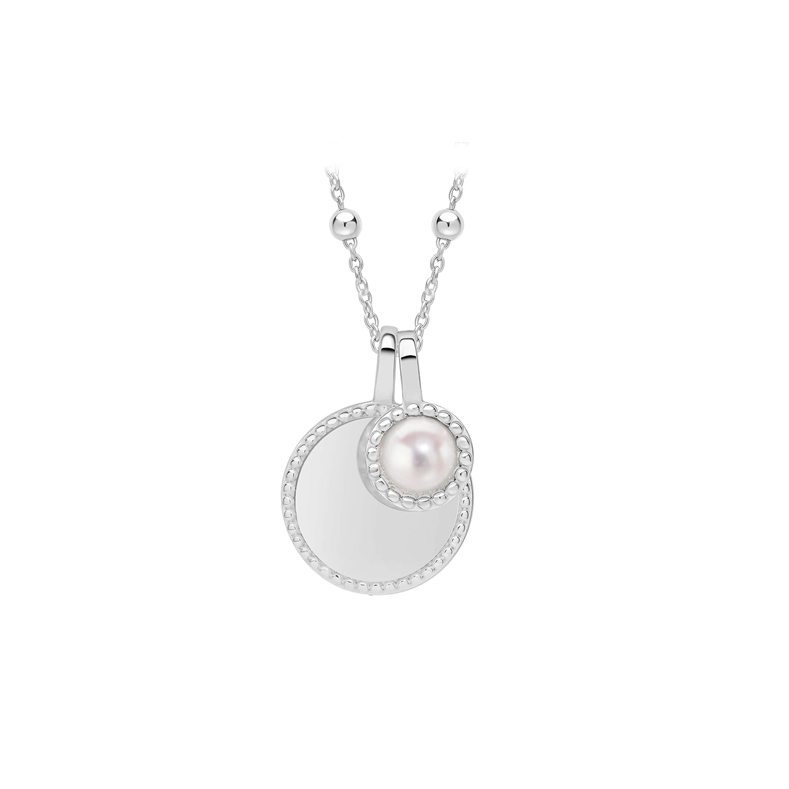 Milgrain Semi-Precious Cabochon June Birthstone Necklace