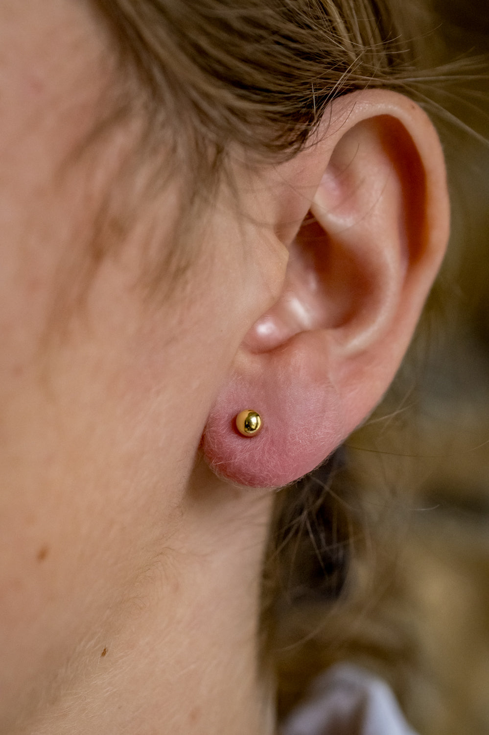 Sterling Silver & 18ct Gold Plated Ball Stud Earrings