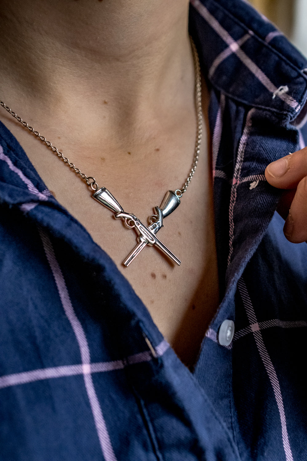 Exclusive Sterling Silver Abbey Ling Shotgun Necklace