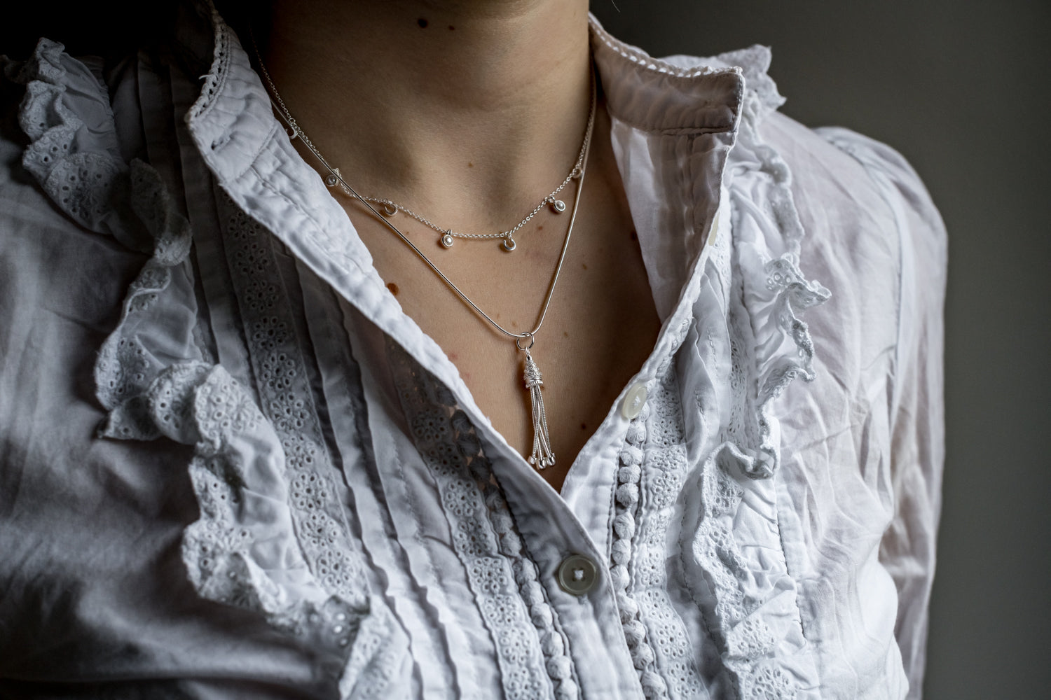 Exclusive Sterling Silver Tassel Pendant With Chain