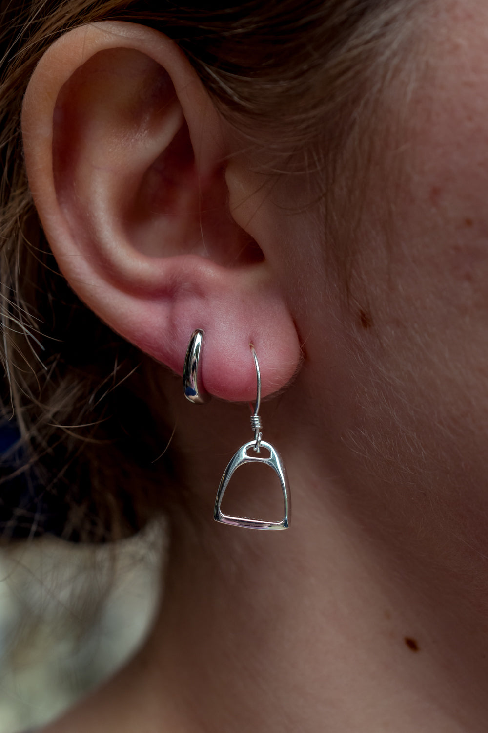 Sterling Silver Stirrup Earrings