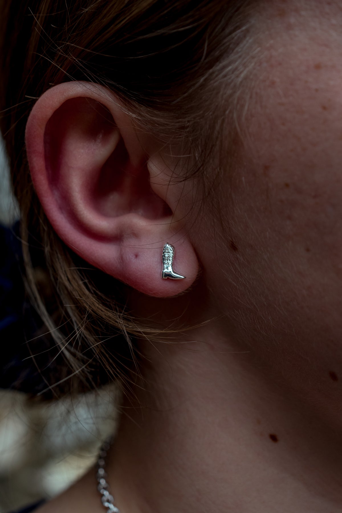 Exclusive Sterling Silver Cowboy Boot Stud Earrings