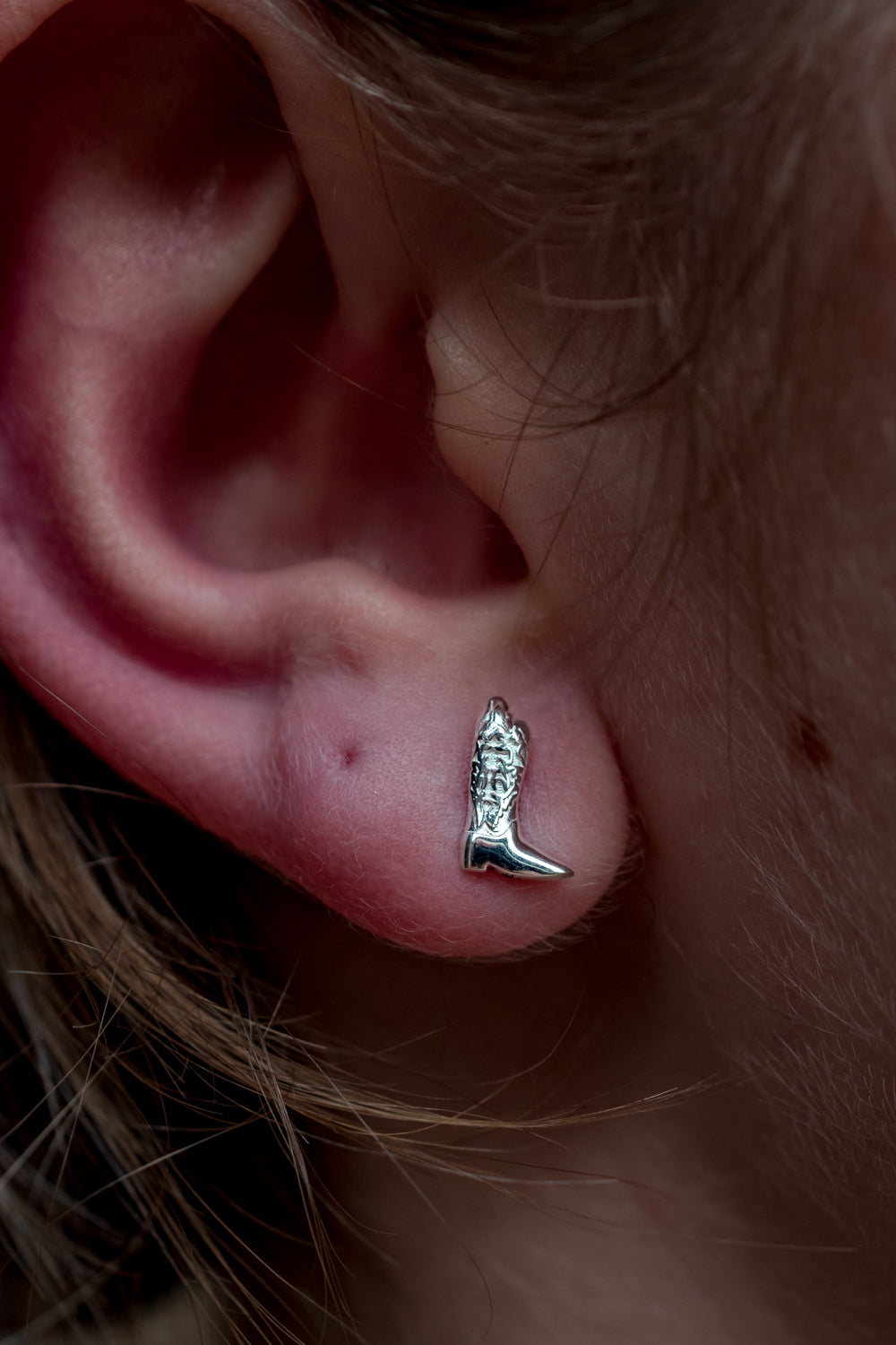 Exclusive Sterling Silver Cowboy Boot Stud Earrings