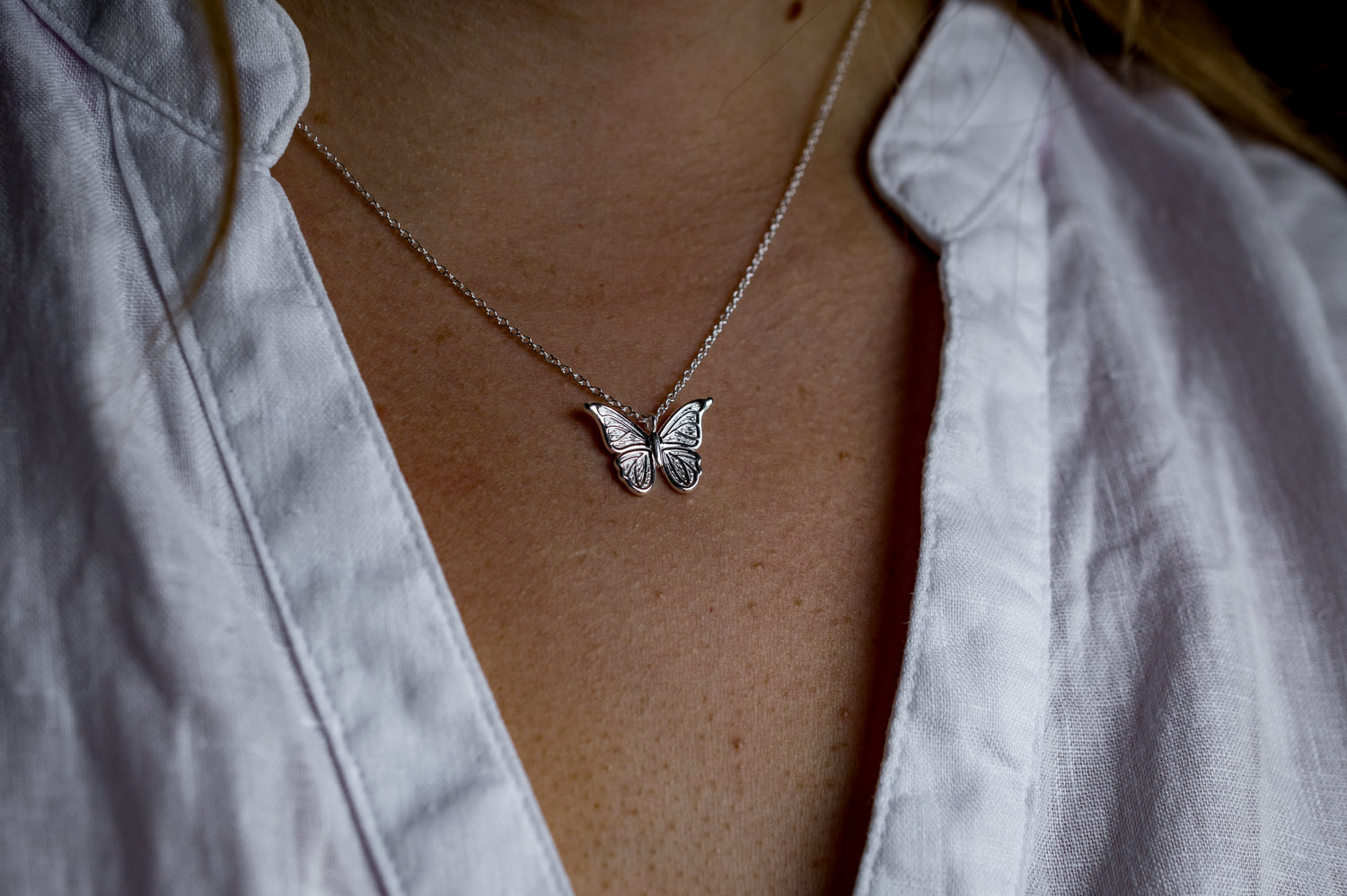 Laura Ashley Sterling Silver Butterfly Garden Necklace