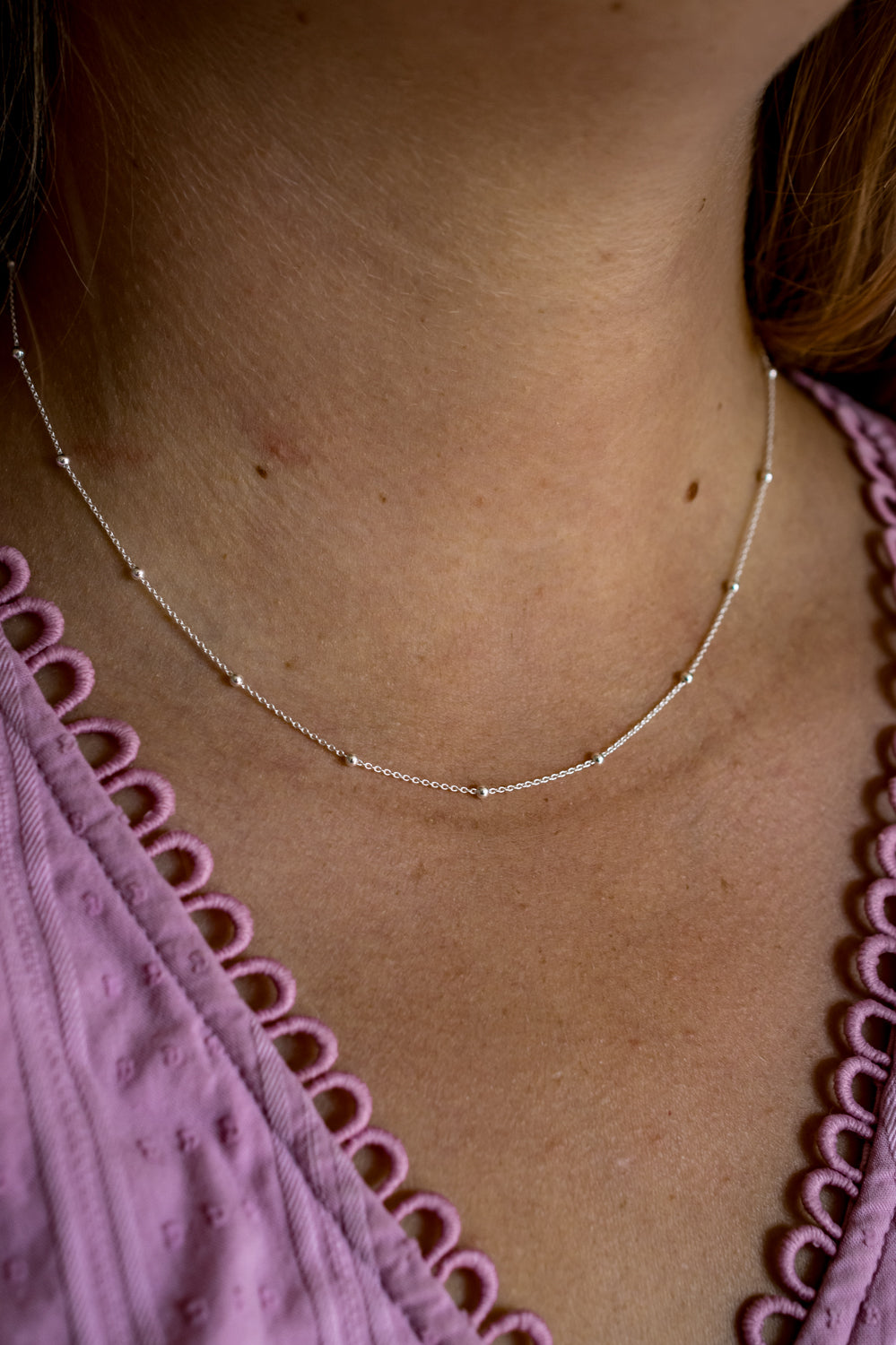 Sterling Silver Beaded Trace Chain