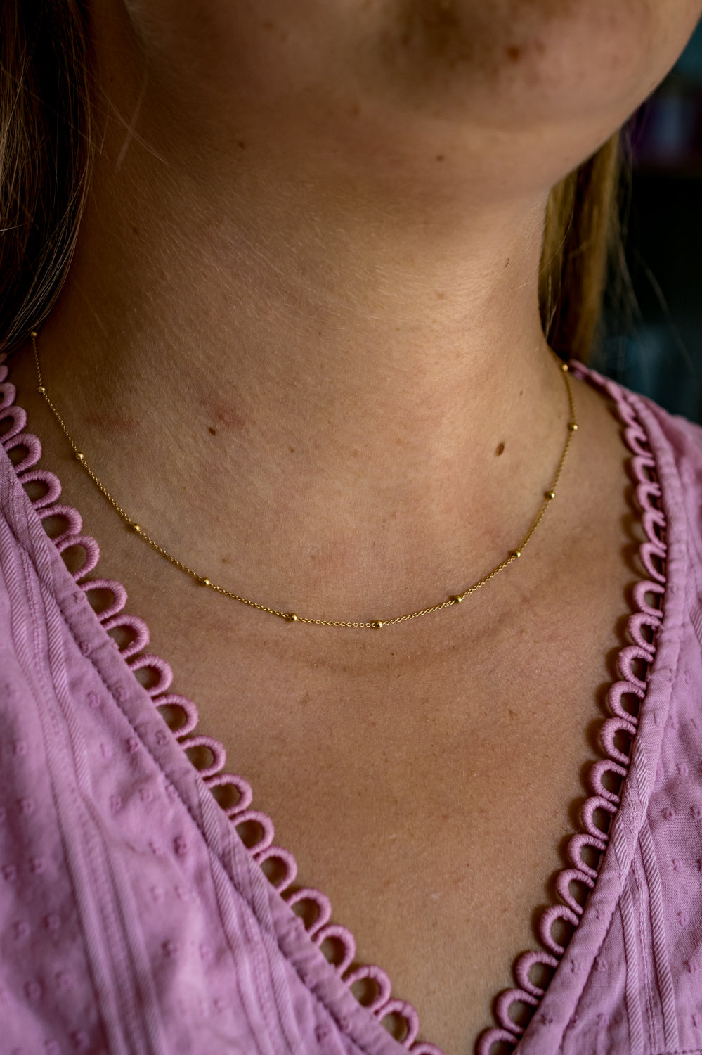 Sterling Silver Beaded Trace Chain