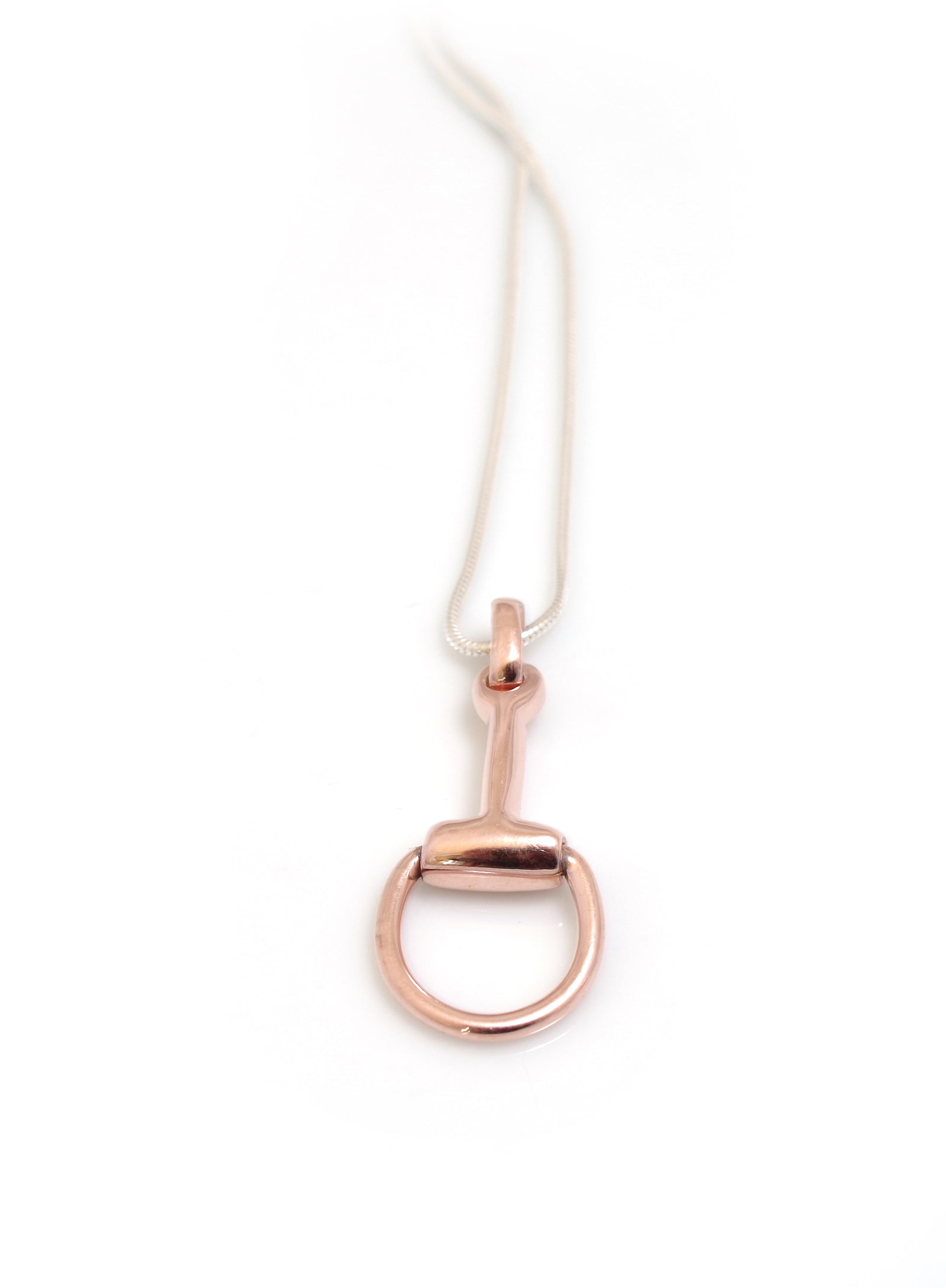 Sterling Silver & 18ct Rose Gold Plated Snaffle Pendant