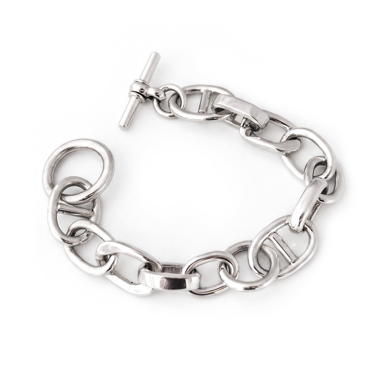 Sterling Silver Chunky Oval Link Bracelet