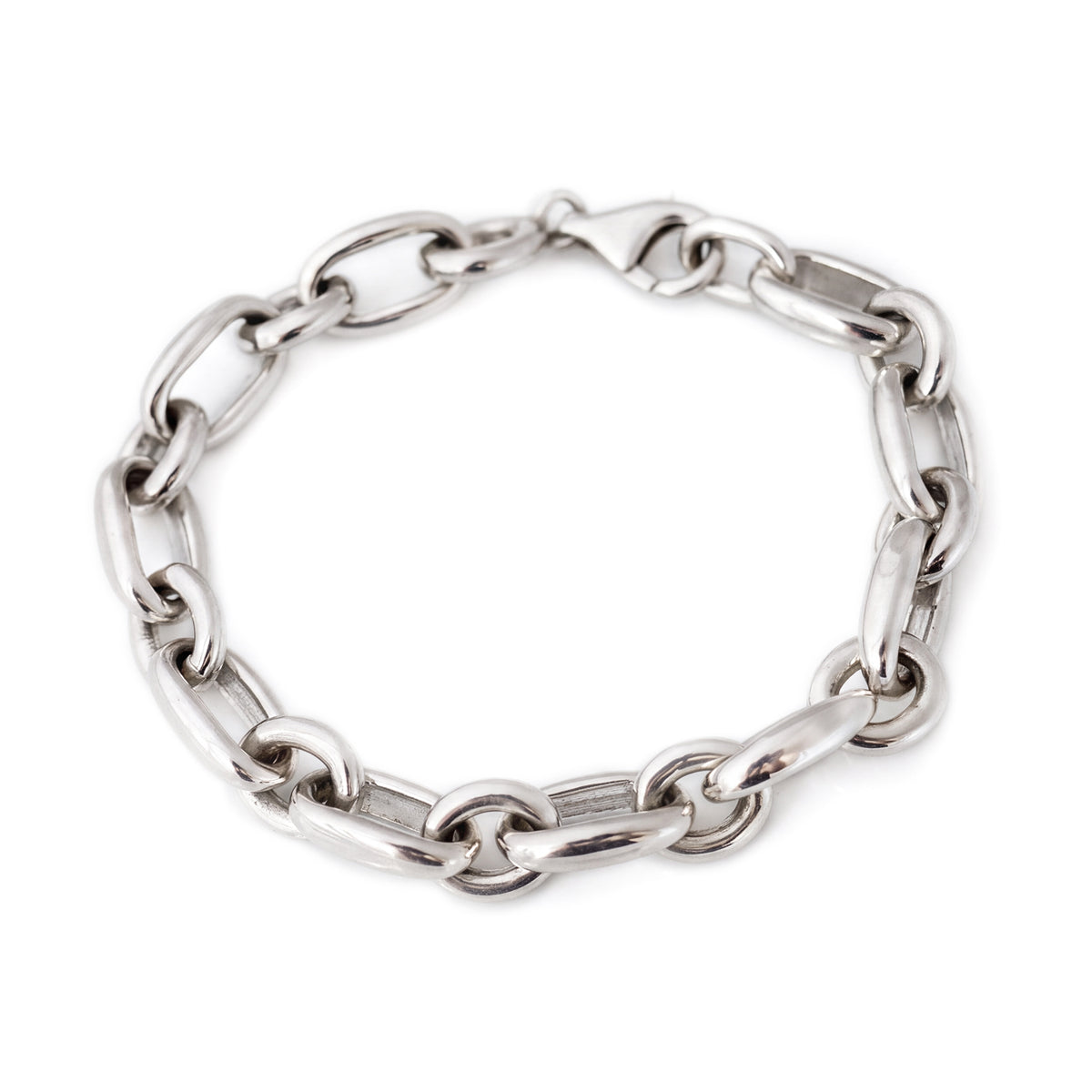 Sterling Silver Oval belcher bracelet