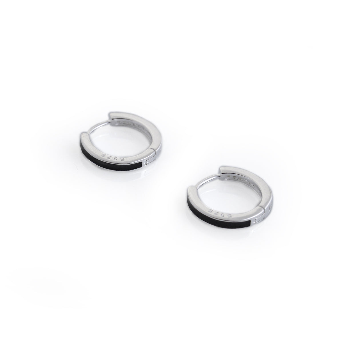 Sterling Silver Huggie Hoops with CZ Pavé Detail