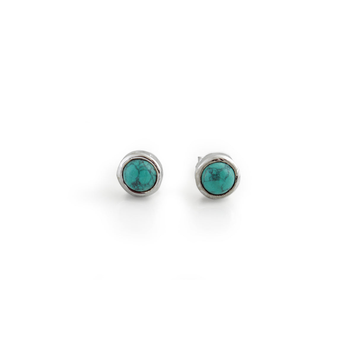 Sterling Silver &amp; Turquoise Stud Earrings