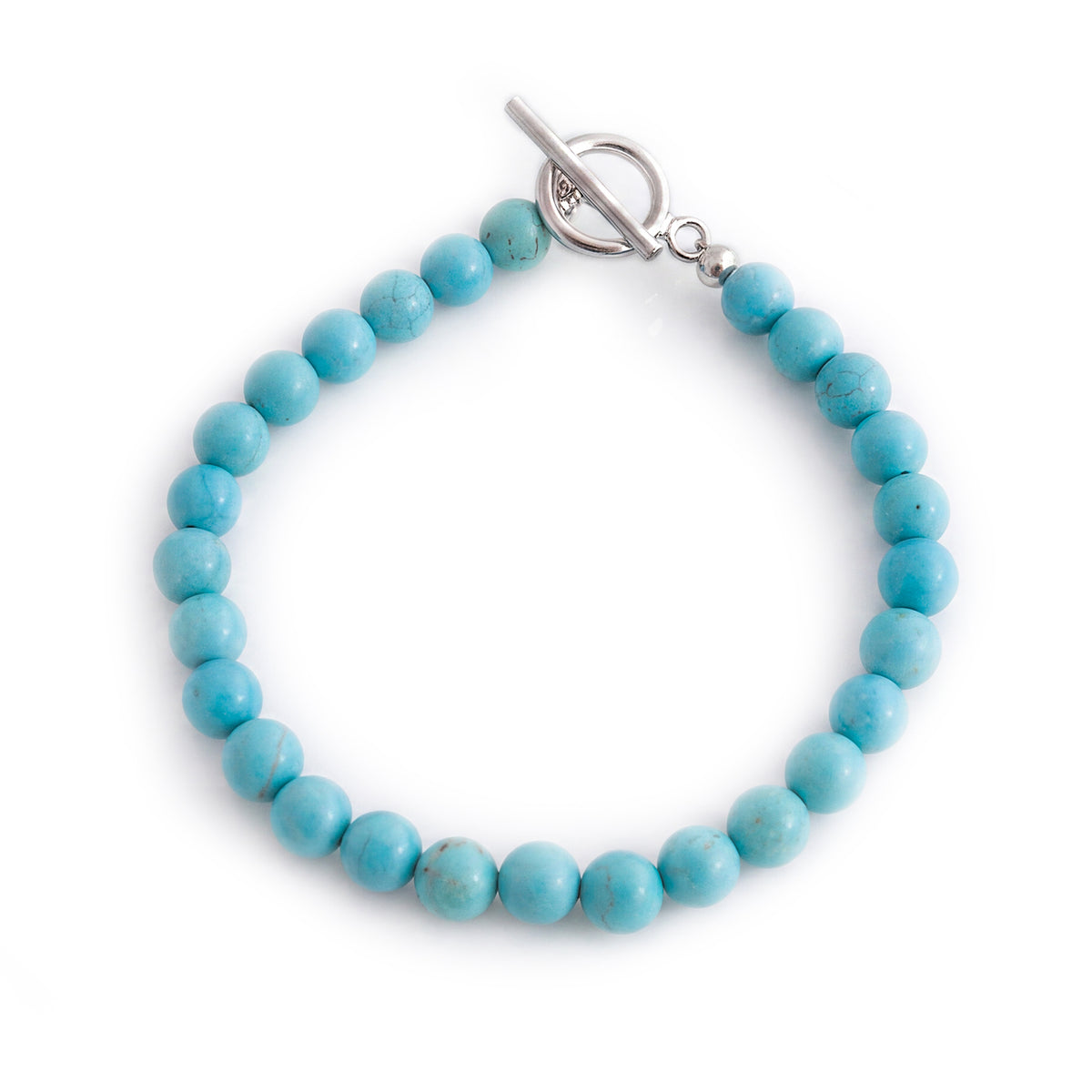Turquoise And Sterling Silver T-Bar Bracelet