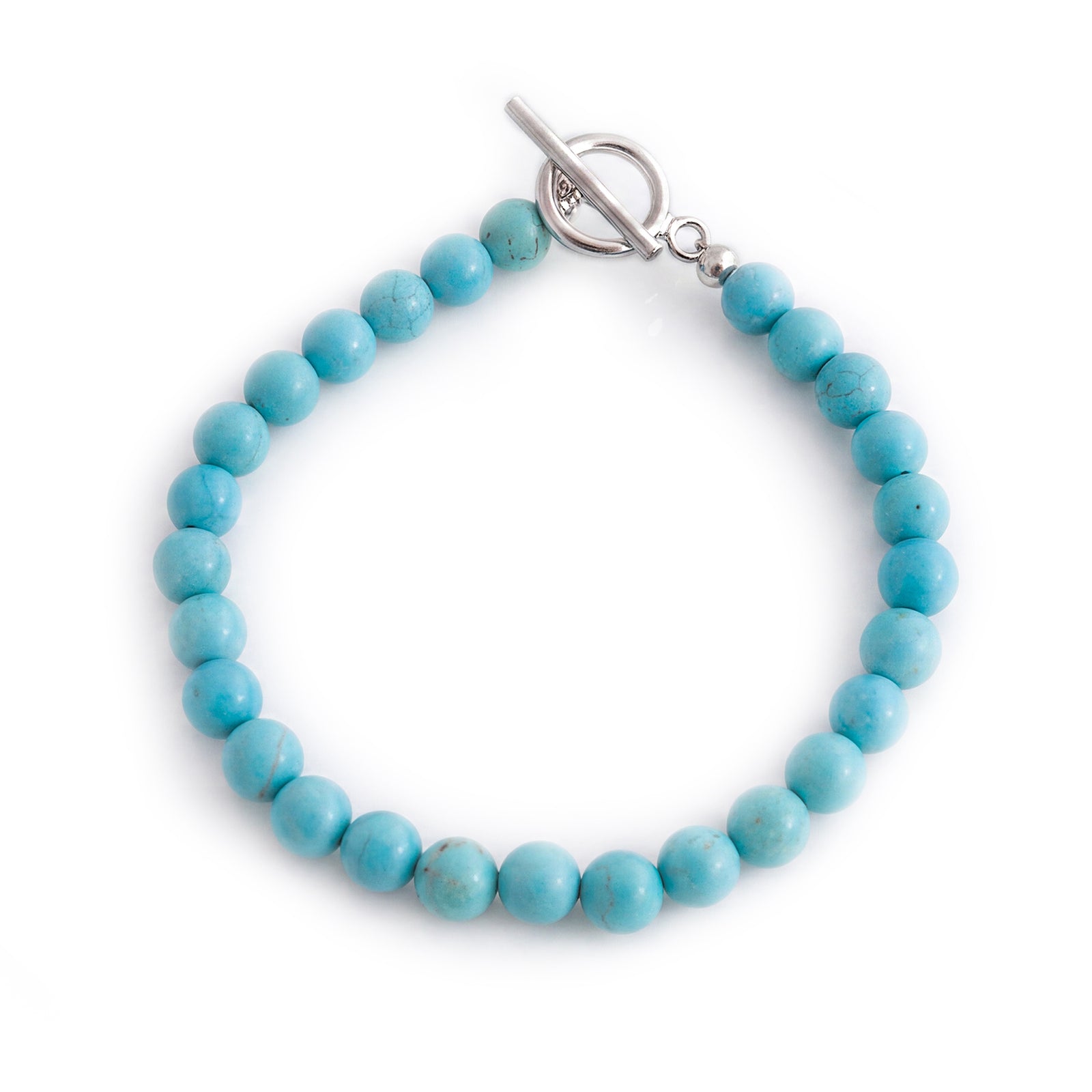 Turquoise And Sterling Silver T-Bar Bracelet