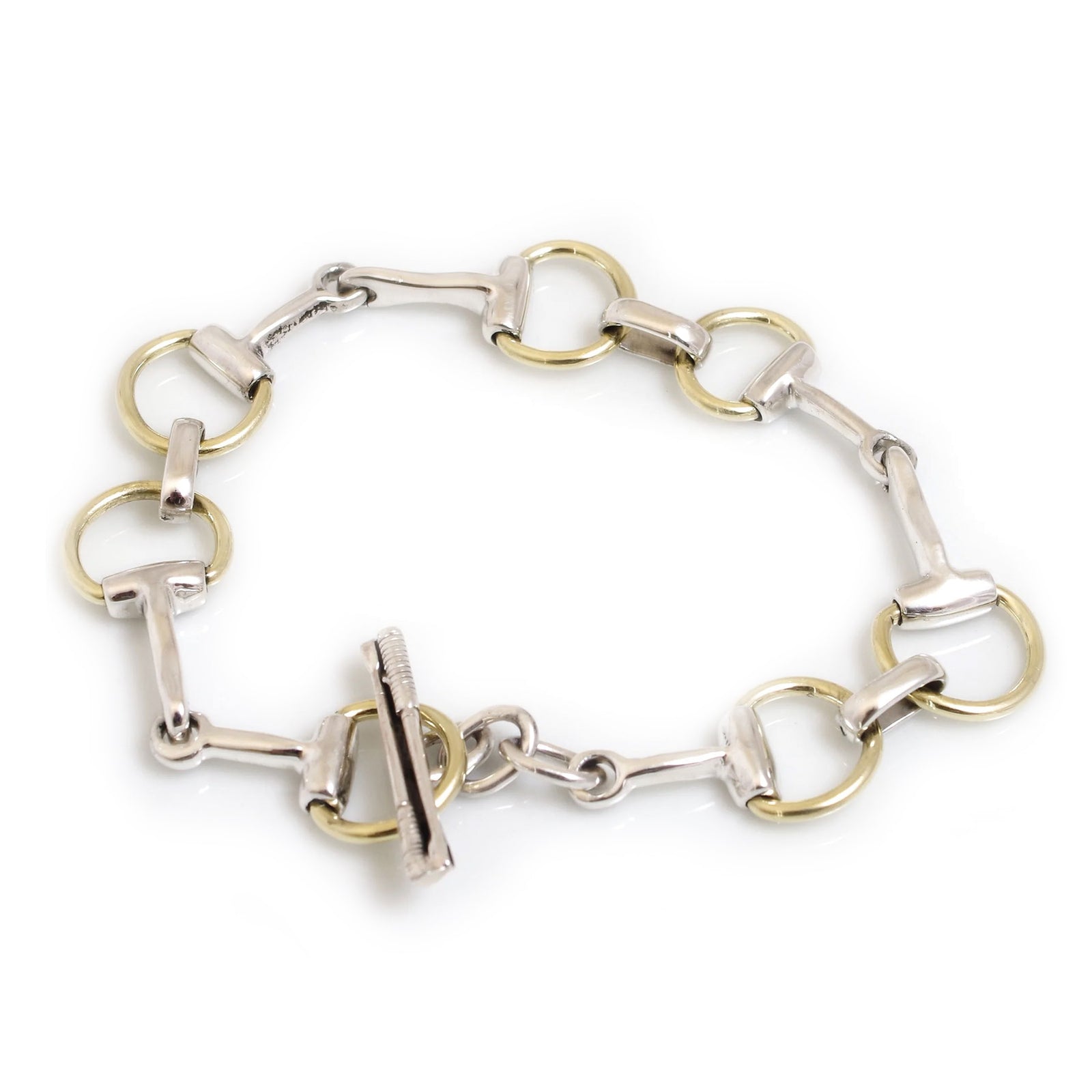 Two Tone Sterling Silver Snaffle Bracelet