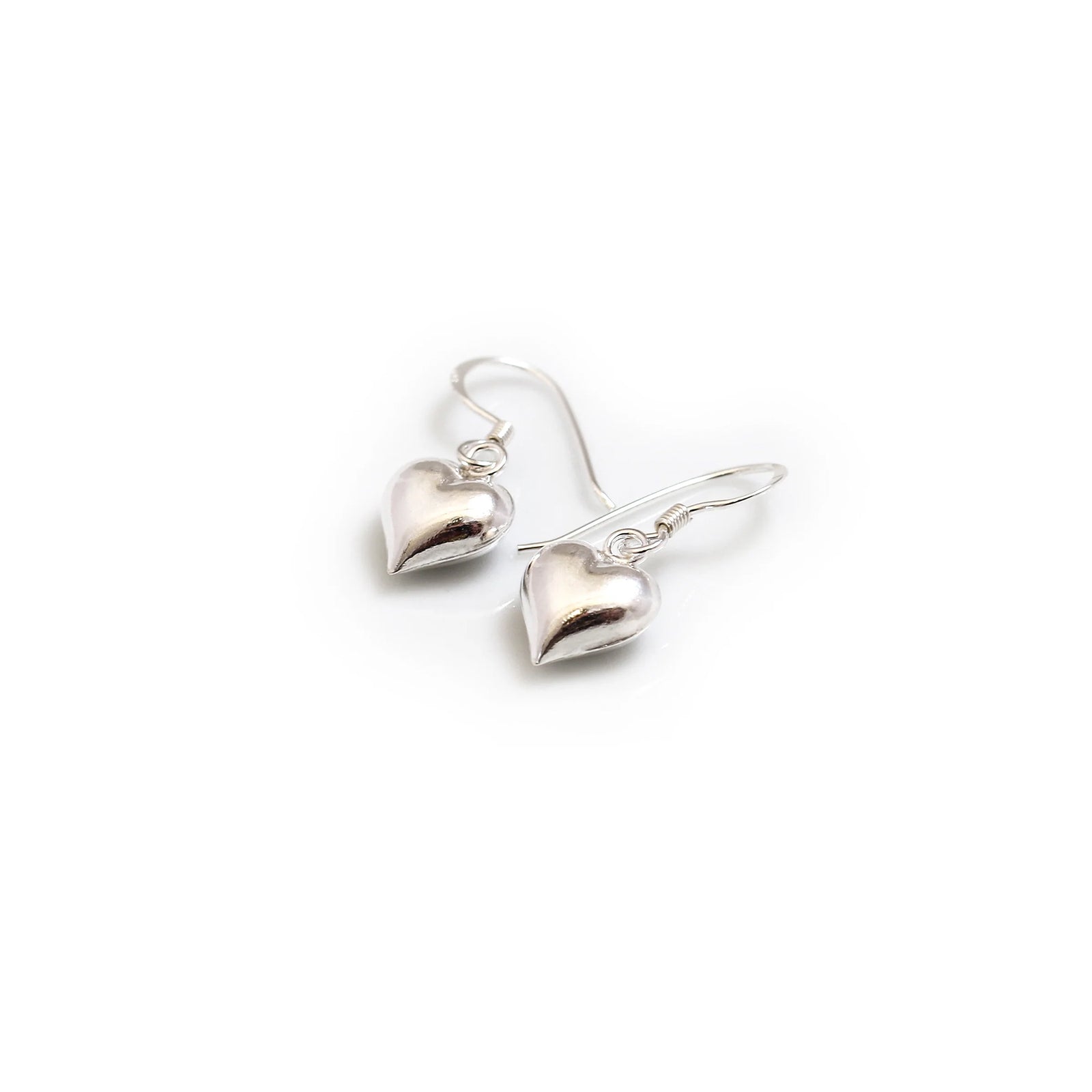 Sterling Silver Dangly Heart Earrings
