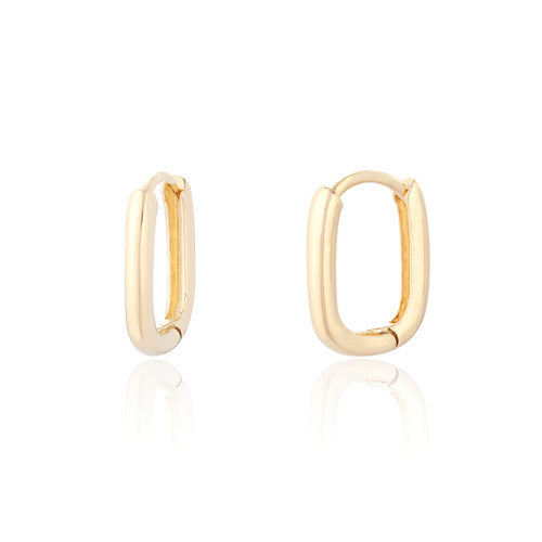 Sterling Silver & 18ct Gold Plated Oval Hoop Earrings