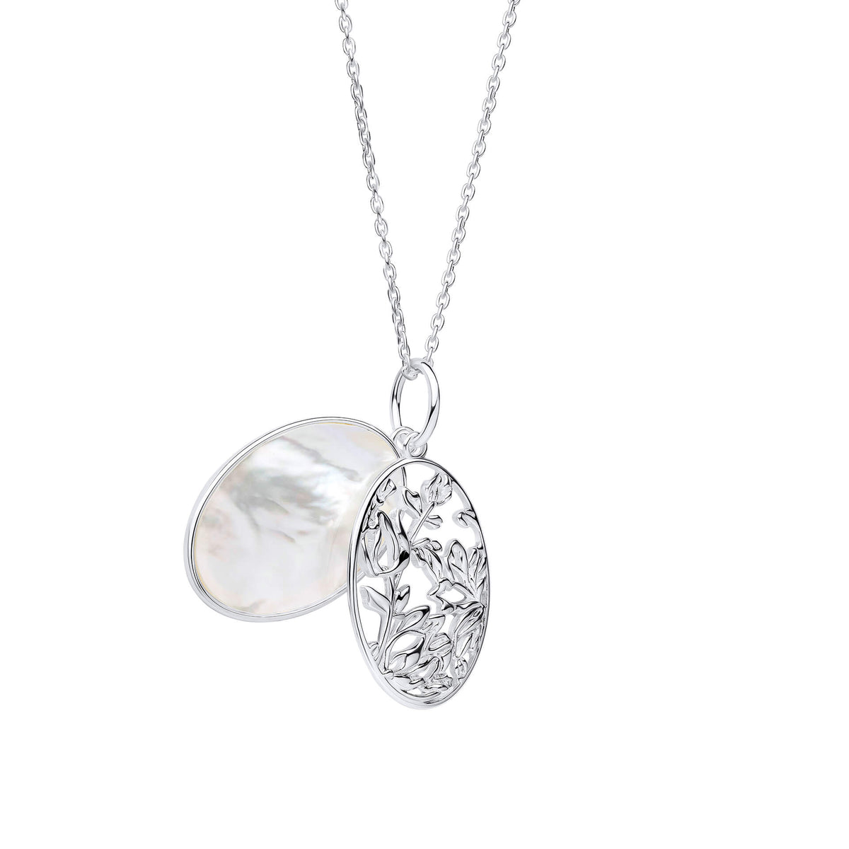 Laura Ashley Sterling Silver & Mother Of Pearl Lambton Garden Necklace