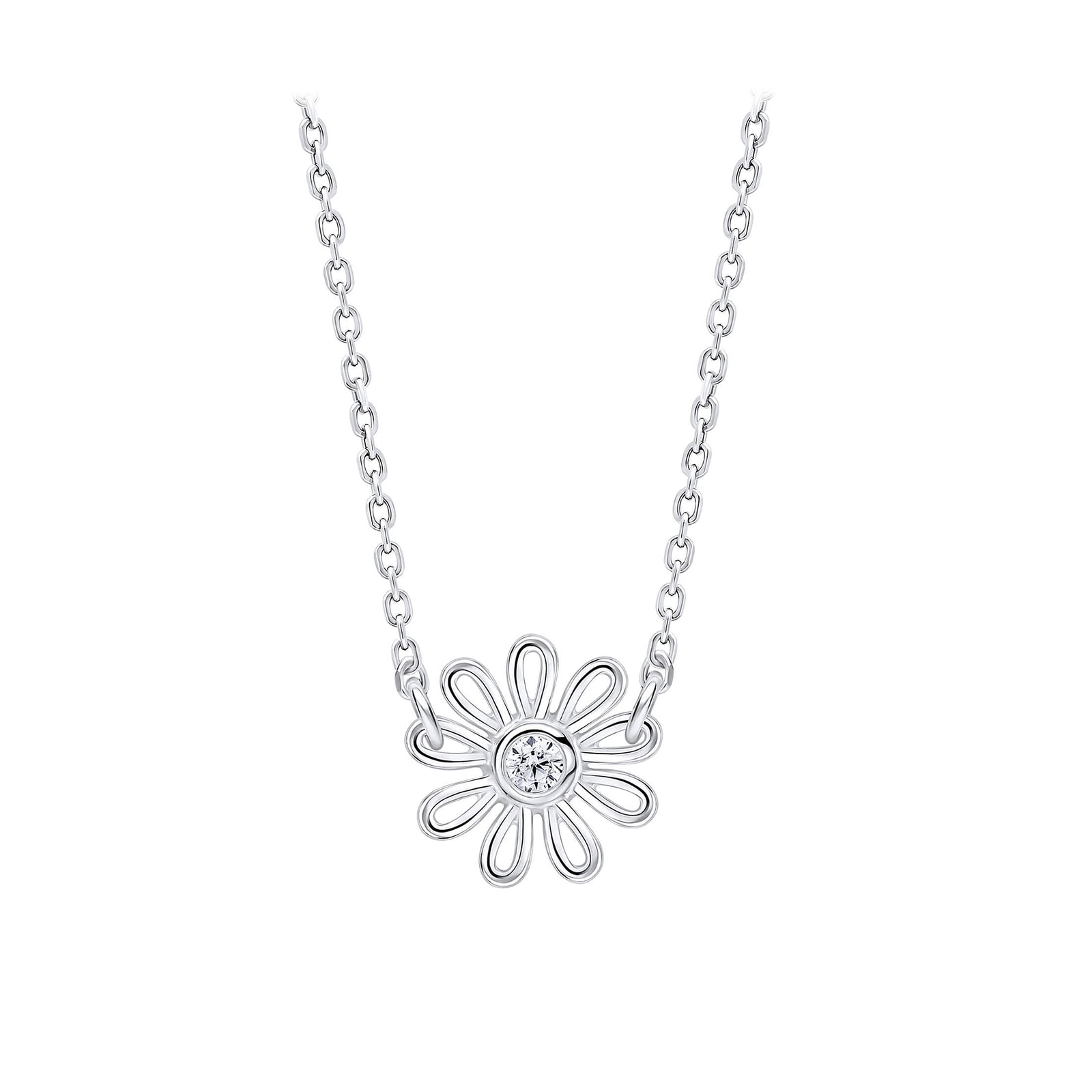 Laura Ashley Sterling Silver Thorncliff Daisy Necklace