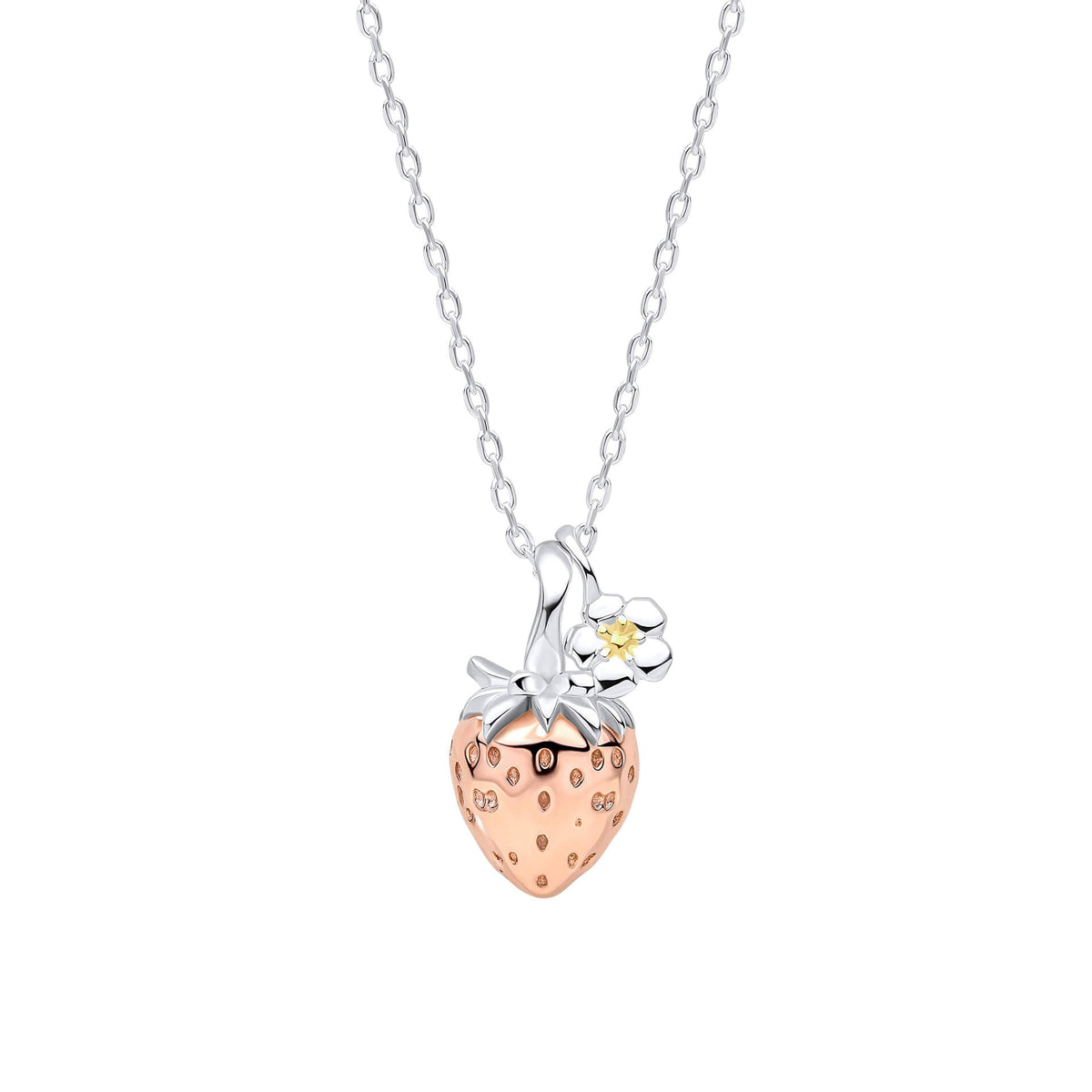 Laura Ashley Sterling Silver &amp; 18ct Rose Gold Plated Strawberry Field Necklace