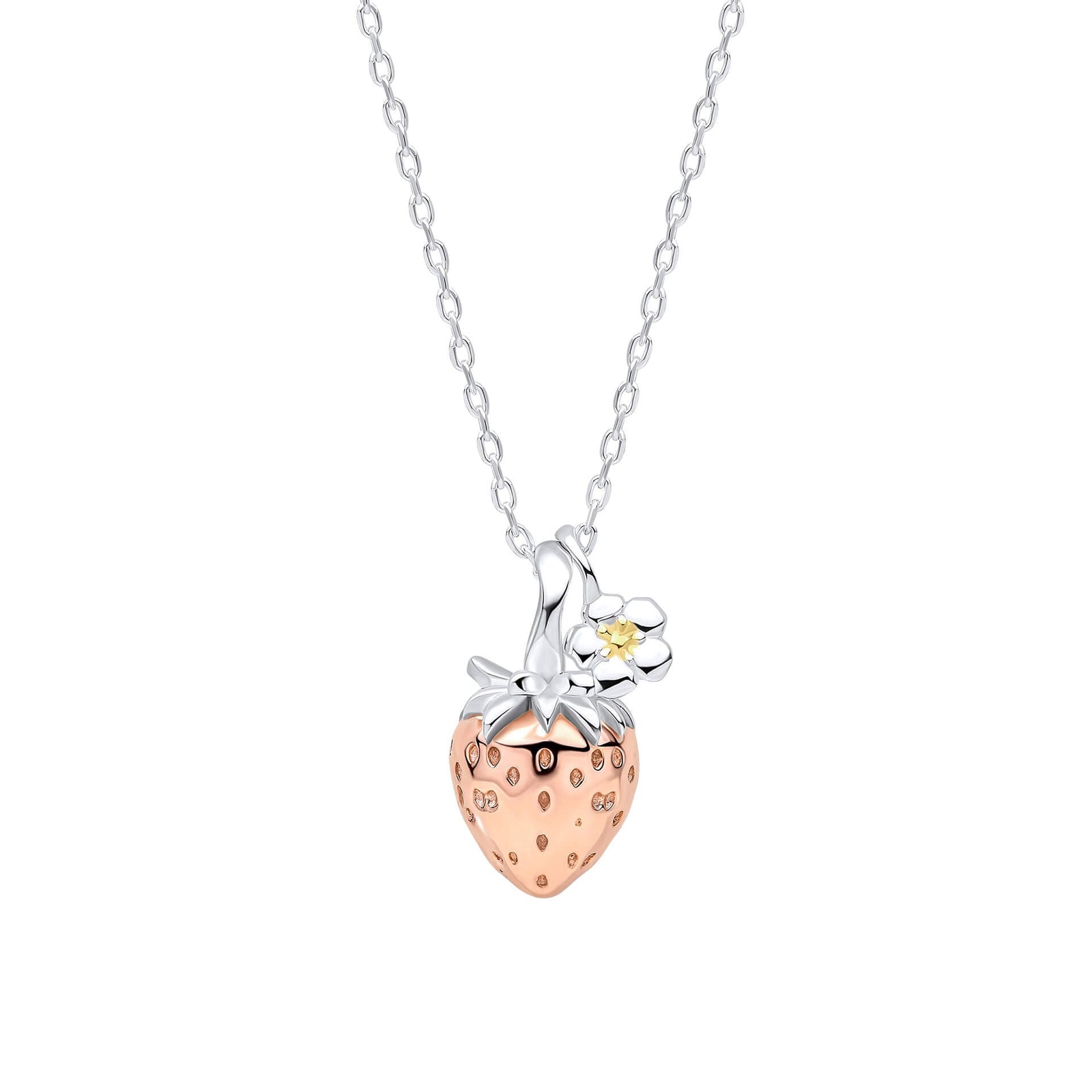 Laura Ashley Sterling Silver & 18ct Rose Gold Plated Strawberry Field Necklace