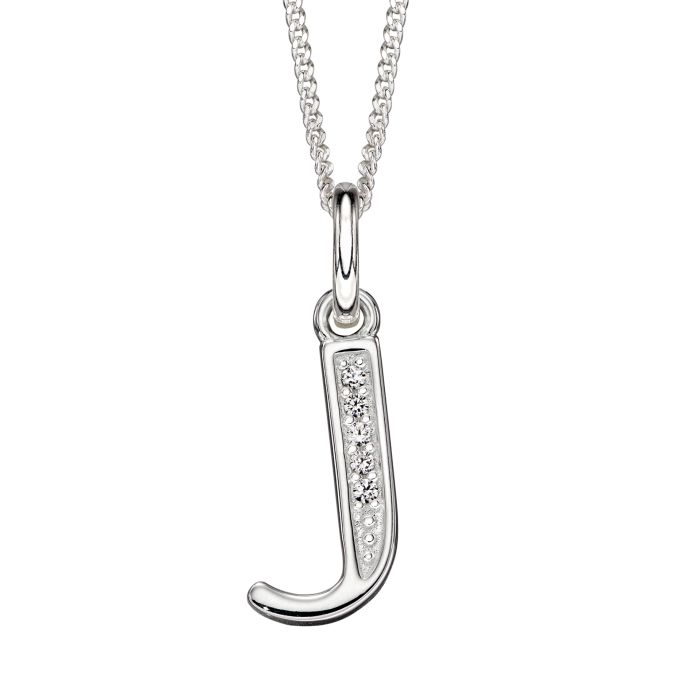 Sterling Silver & CZ Initial Pendant