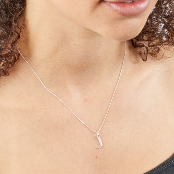 Sterling Silver & CZ Initial Pendant